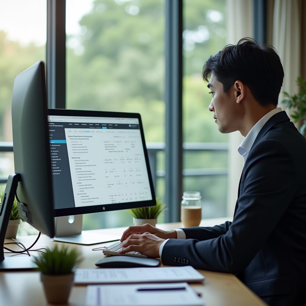 Chuyên viên ngân hàng đánh giá phẩm chất khách hàng vay thông qua phỏng vấn và kiểm tra lịch sử tín dụng CIC