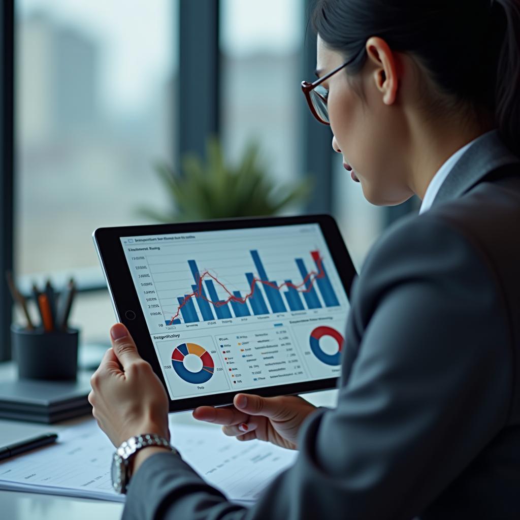 Chuyên viên ngân hàng phân tích bảng cân đối kế toán đánh giá nguồn vốn chủ sở hữu doanh nghiệp