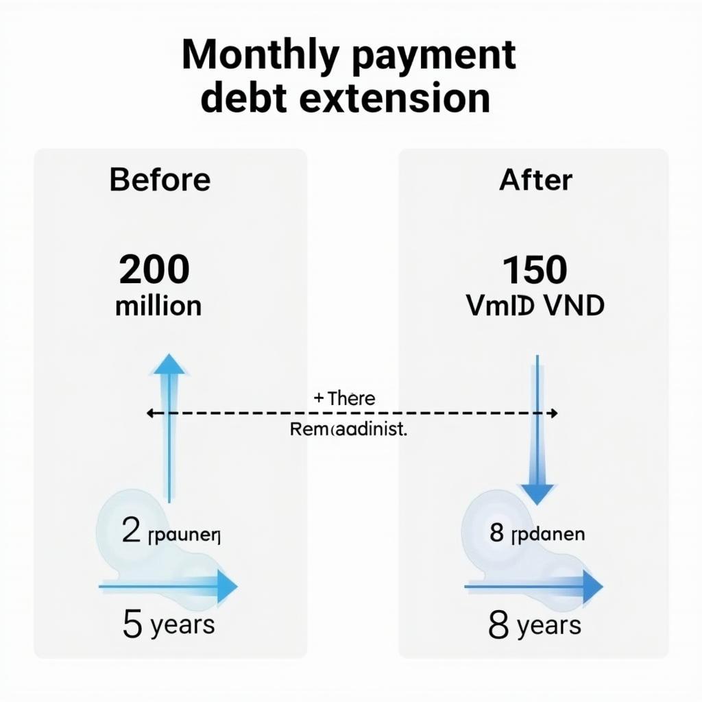 Minh họa quy trình gia hạn thời hạn trả nợ và lợi ích giảm áp lực thanh toán hàng tháng