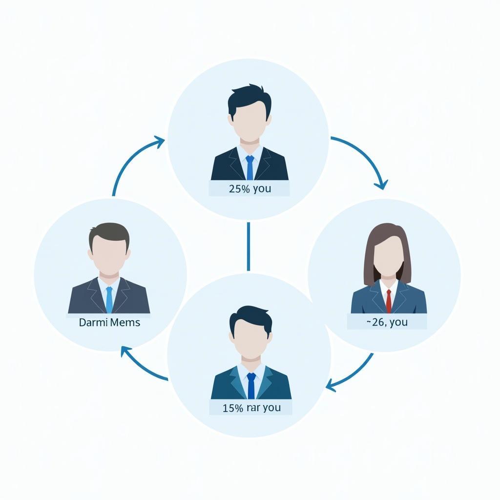 Infographic minh họa cấu trúc nhóm khách hàng liên quan trong ngân hàng với các mối quan hệ sở hữu chéo và quản trị