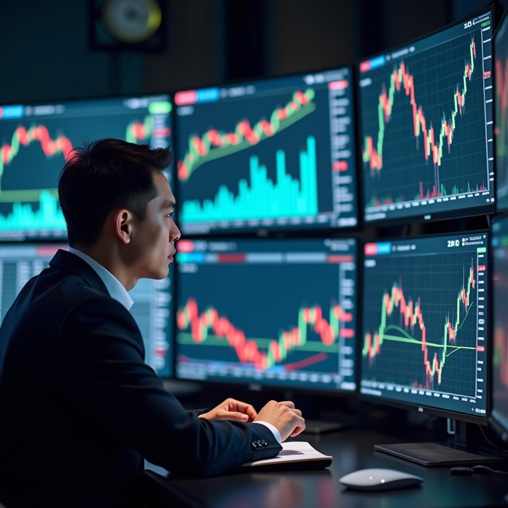 Chuyên gia ngân hàng phân tích biểu đồ kinh tế vĩ mô và xu hướng ngành đánh giá điều kiện cho vay