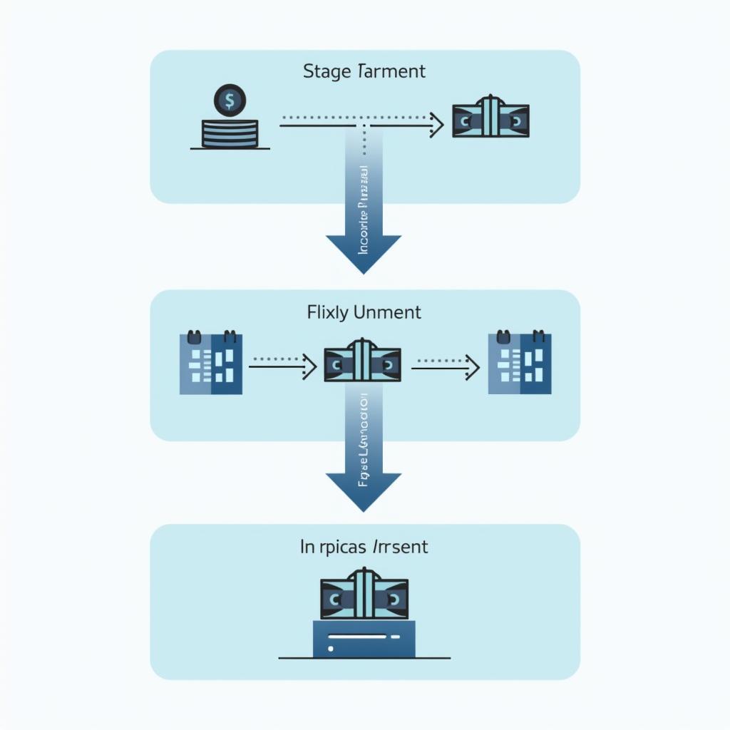 Sơ đồ minh họa 3 giai đoạn rửa tiền: Placement, Layering, Integration trong hệ thống ngân hàng
