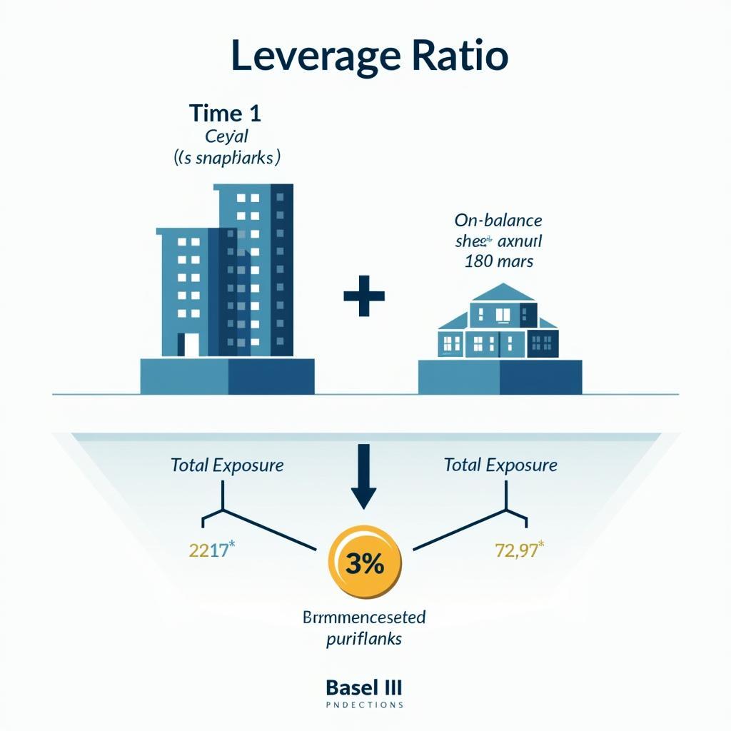 Sơ đồ minh họa công thức tính Leverage Ratio Basel III với thành phần Tier 1 Capital và Total Exposure